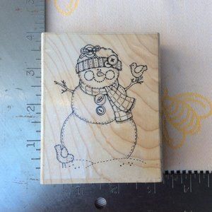 Snowman with Bird